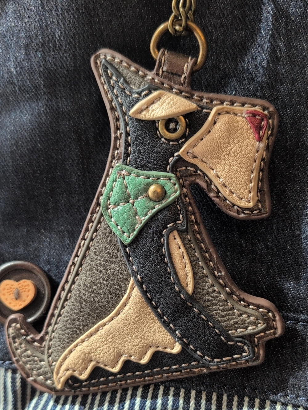 Chala Animal Key Chain Zip Coin Pouch Bag Charm - Schnauzer Dog